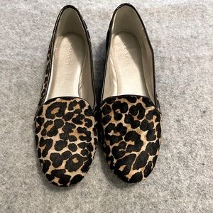 Coach leopard print calf hair flats sz 7.5
